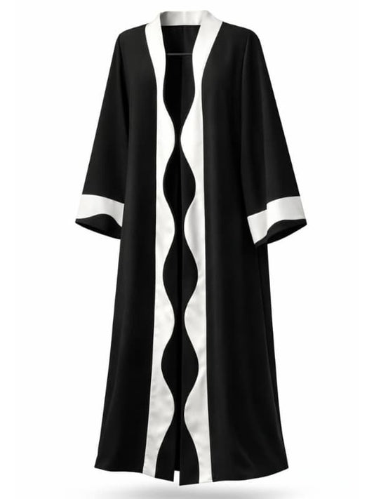 Black and white patterned coat on a white background |THE LAMORAH