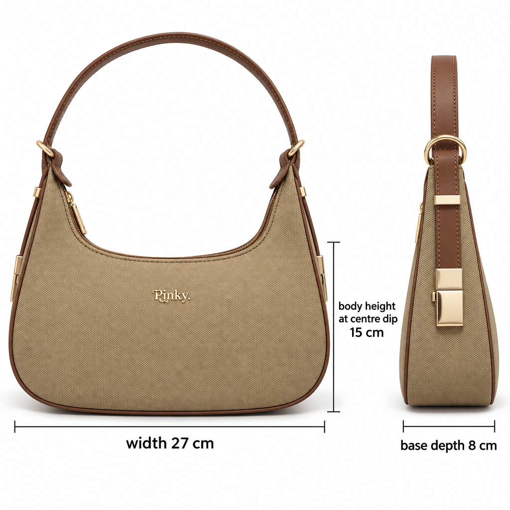 Woven Shoulder Bag with Brown Trim, Tan