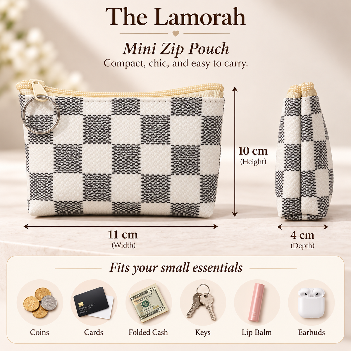 Printed Mini Zip Pouch