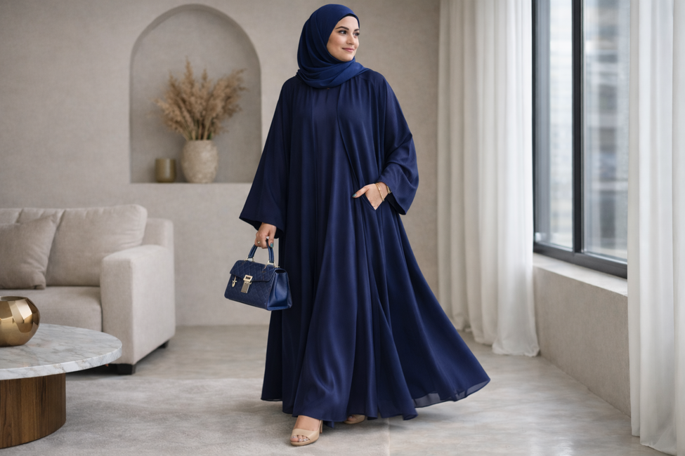 Stylish abaya for women showcasing modern modest fashion by The Lamorah