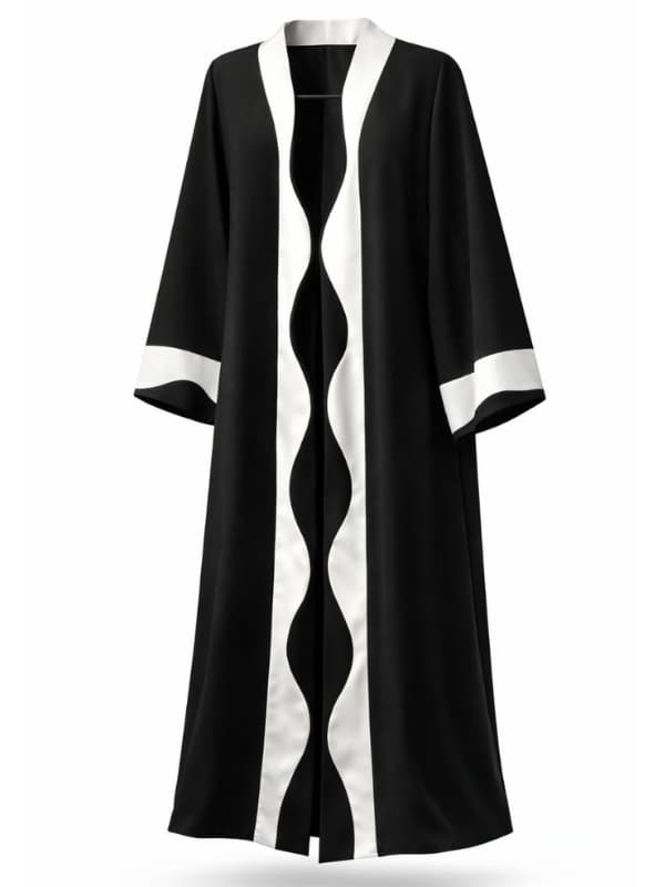 Black and white patterned coat on a white background |THE LAMORAH
