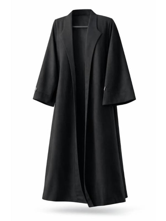 Black coat on a white background |THE LAMORAH
