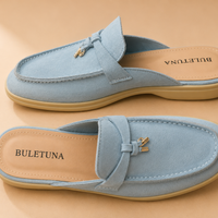 Suede Tassel Mule Loafers