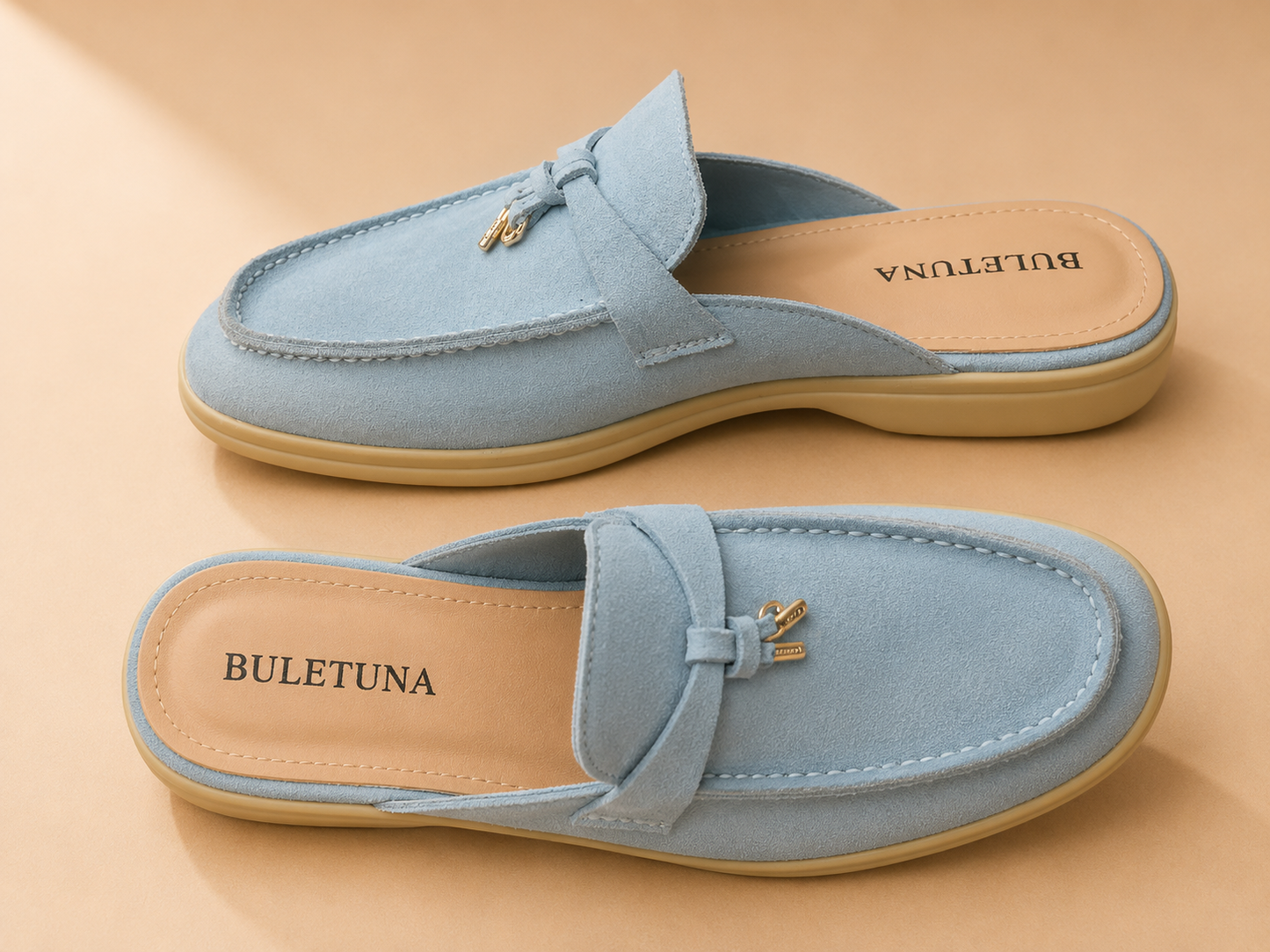 Suede Tassel Mule Loafers