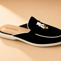 Suede Tassel Mule Loafers
