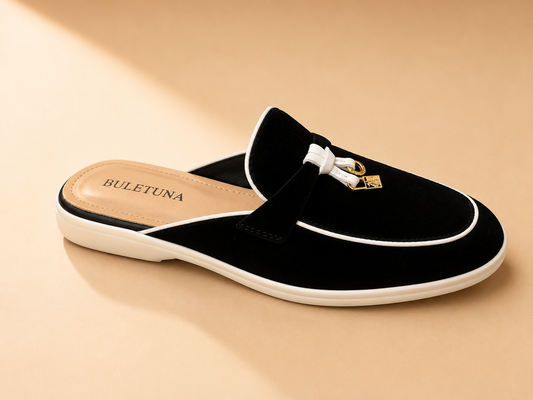 Suede Tassel Mule Loafers