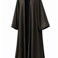 Long dark brown coat on a white background |THE LAMORAH
