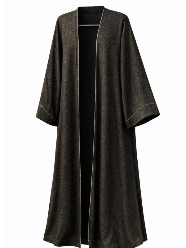 Long dark brown coat on a white background |THE LAMORAH
