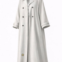 Long light gray coat on a white background |THE LAMORAH
