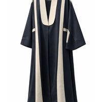 Navy and beige robe on a white background |THE LAMORAH
