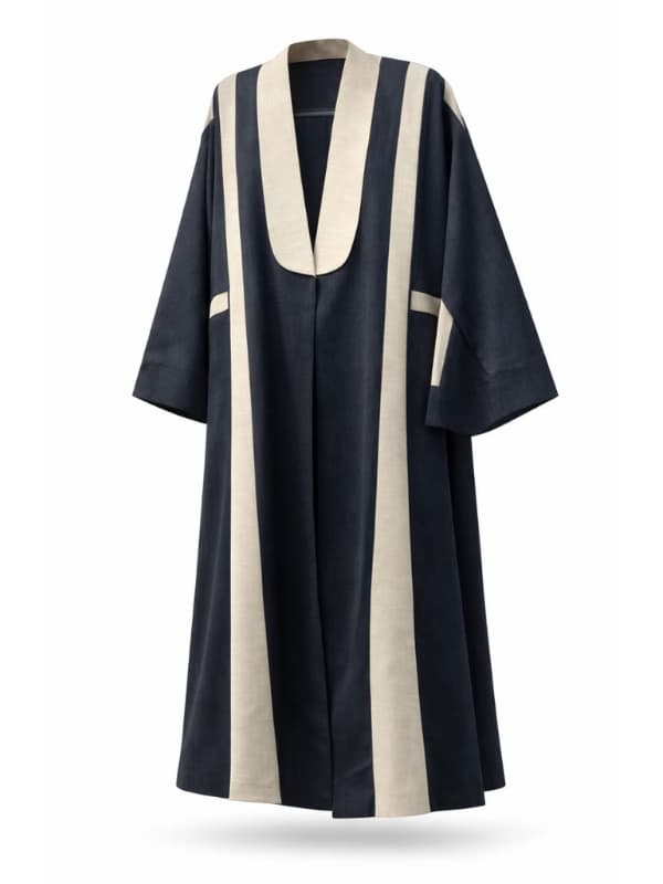 Navy and beige robe on a white background |THE LAMORAH
