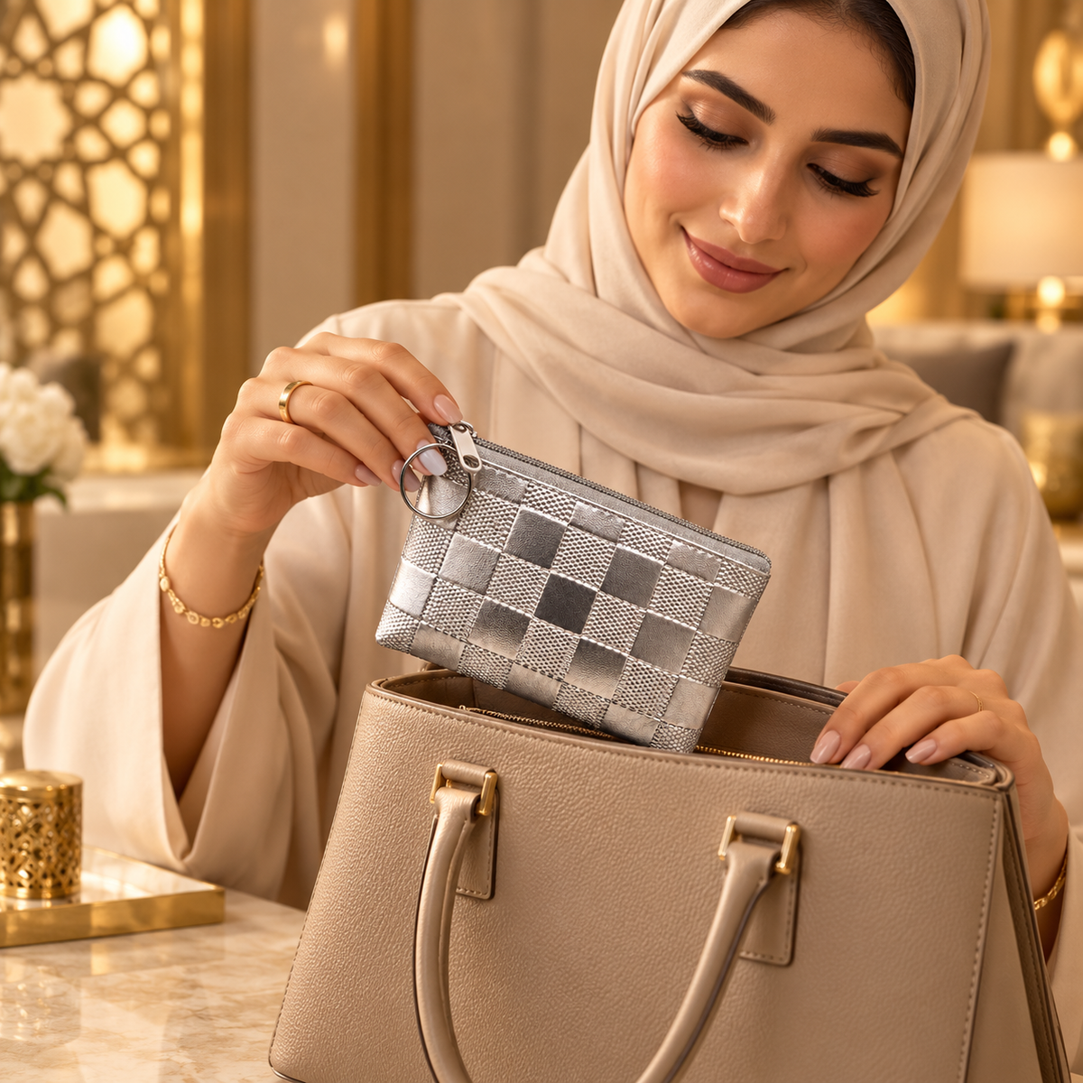 Metallic Mini Zip Pouch