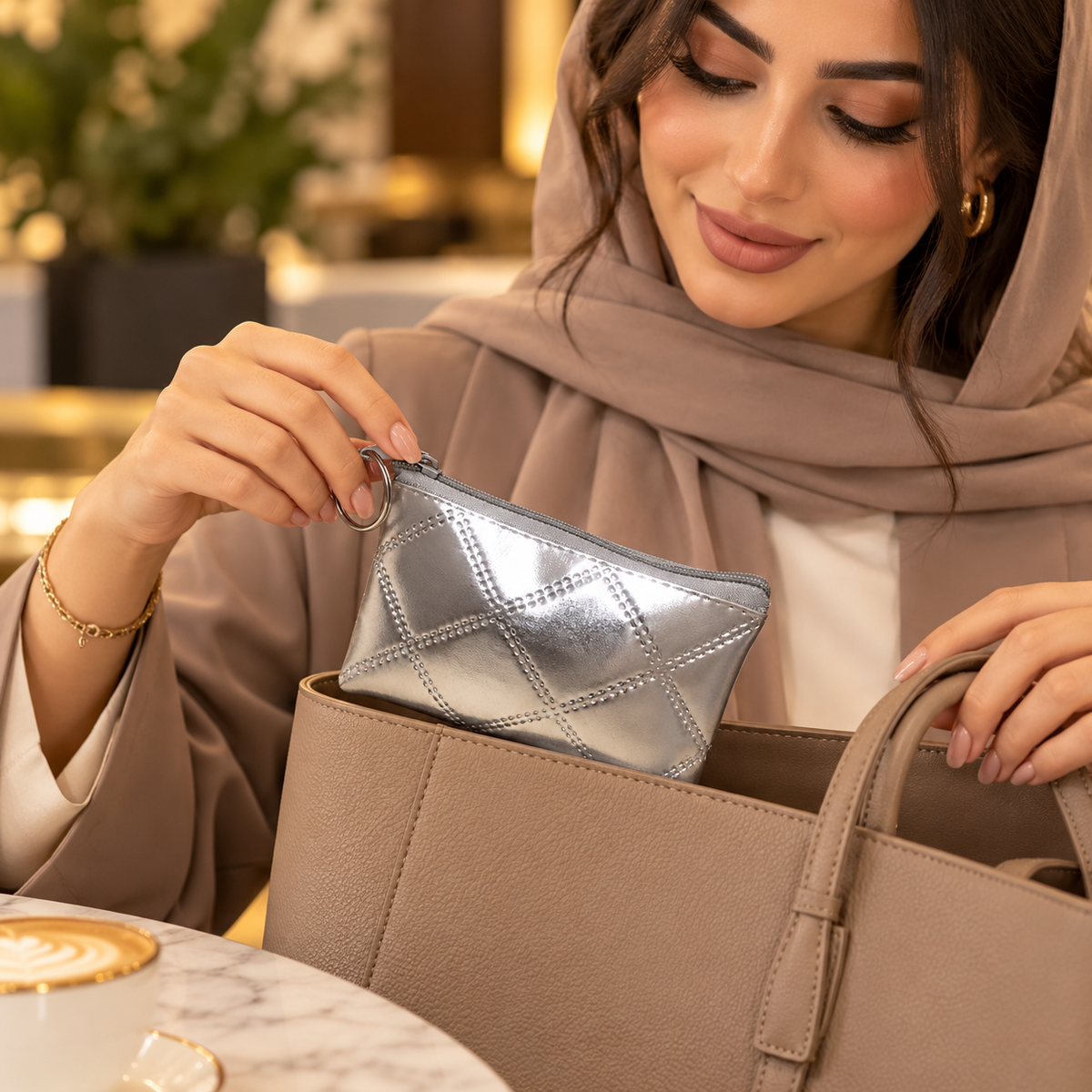 Metallic Mini Zip Pouch