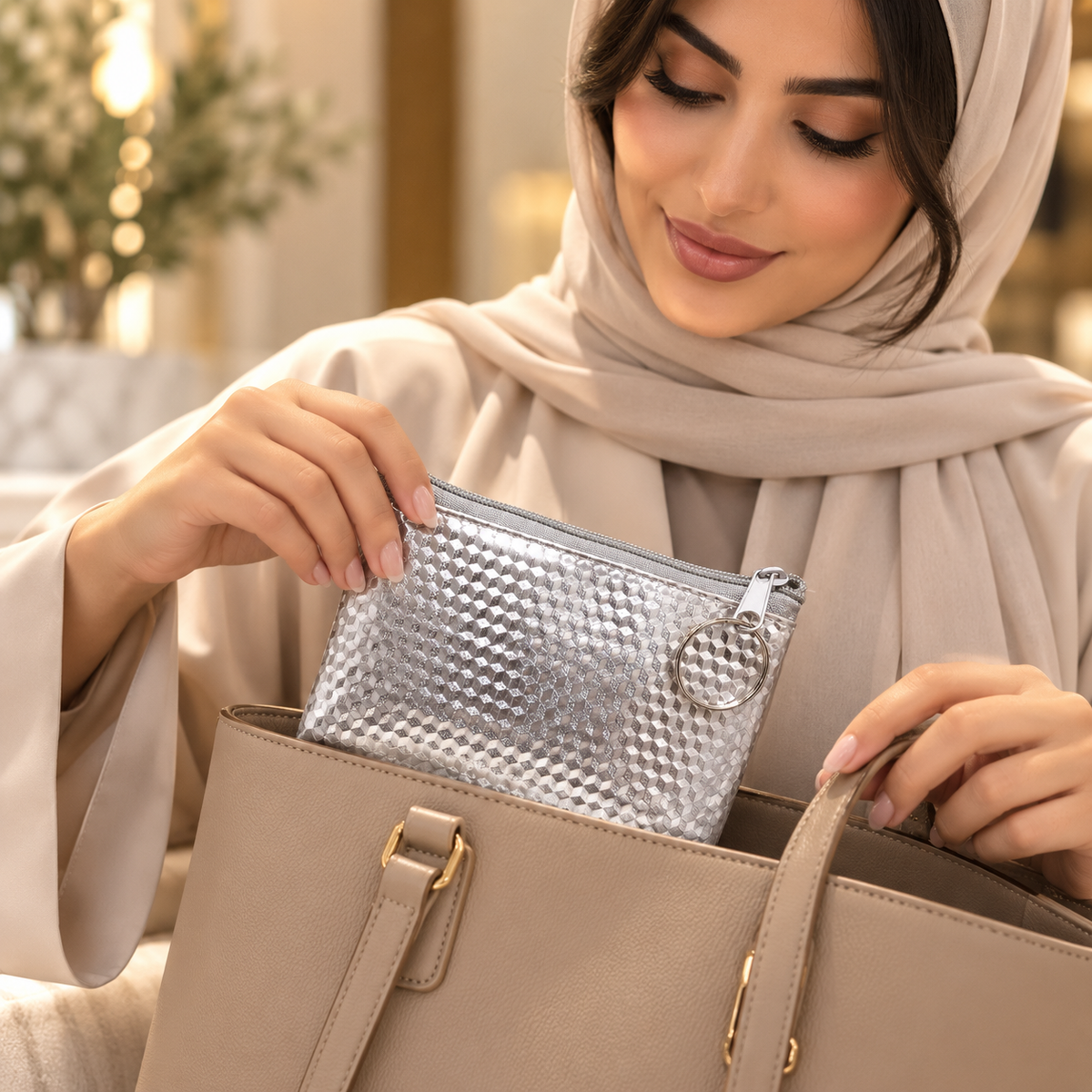 Metallic Mini Zip Pouch