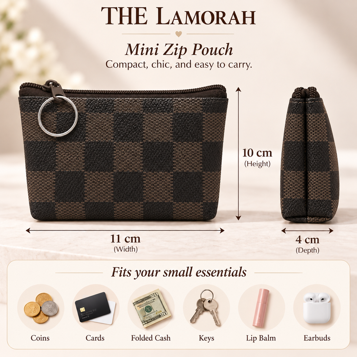 Printed Mini Zip Pouch