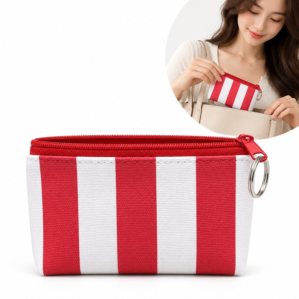 Stripe Mini Zip Pouch